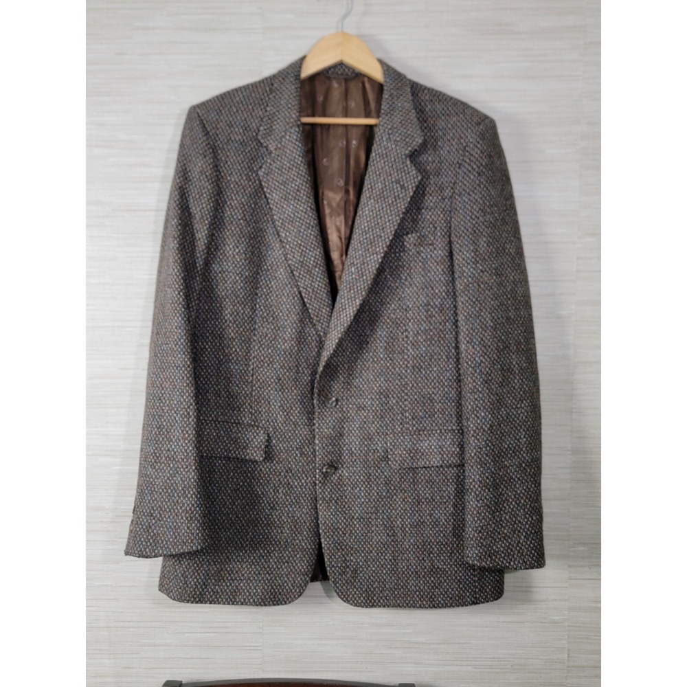 Christian Dior Men's Sport Coat Blazer Brown Wool Tweed Big Tall Vintage